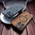 thumbnail image 4 of Luxury PU Leather Case For iPhone 15 14 13 12 11 Pro Max 15Pro 14Pro 13Pro iPhone15 iPhone14 For Magsafe Wireless Charge Cover a, 4 of 5