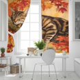 thumbnail image 5 of Fsddascl Thanksgiving Blackout Curtains for Bedroom/Living Room, Thermal Insulated Kitchen Curtains, Orange Fallen Maple Leaves Pet Cat Grommet Darkening Window Treatment Drapes 52"x72"x2, 5 of 6