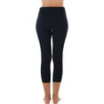 thumbnail image 2 of ToBeInStyle Women's Contrast Wide Waistband Cropped Capri Length Leggings, 2 of 4