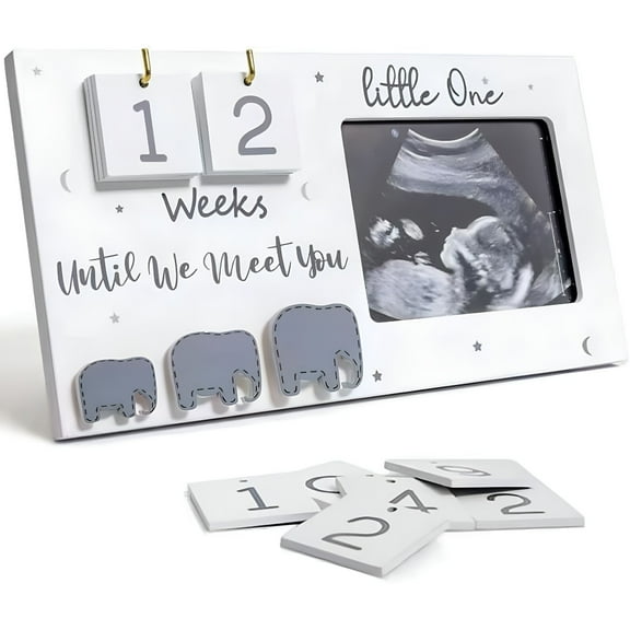 LAMIRO Sonogram Picture Frame,Ultrasound Photo Frame with Baby Countdown Weeks Baby Announcement Nursery Decor Gift for Pregnant Women