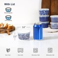 thumbnail image 5 of Selamica 6 oz Ramekins with Lids Oven Safe, Creme Brulee Ramekins Souffle Dishes with Covers, Pudding Custard Cups Stackable Ceramic Mini Ramekin Bowls Set for Baking, Dipping, Set of 6, Vintage Blue, 5 of 5
