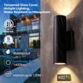 thumbnail image 2 of Integrated LED Cylinder Up Down Wall Light Outdoor, 100V-277V Aluminum Waterproof High-end Wall Sconce in 2 Lights, ETL-Listed 20W 1400lm, Exterior Front Door Porch Light Fixtures, Pack of 4, 2 of 7