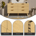 thumbnail image 4 of Yeahumalia 6 Drawer Double Dresser, Boho Fluted Wooden Chests for Bedroom, Living Room, Entryway, Nature Wood Color, 4 of 8
