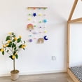 thumbnail image 4 of Colgante de pared de arco iris para habitación de guardería, exhibición de fotos colgante de arco iris con bola, campana de cama móvil de madera con luna, nube y estrellas, 4 of 5