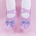 thumbnail image 2 of Abomasnow Girls Polka Dot Tulle Bow Crisscross Elastic Strap Split Sole Ballet Dance Shoes Casual Lightweight Yoga Shoes, 2 of 9