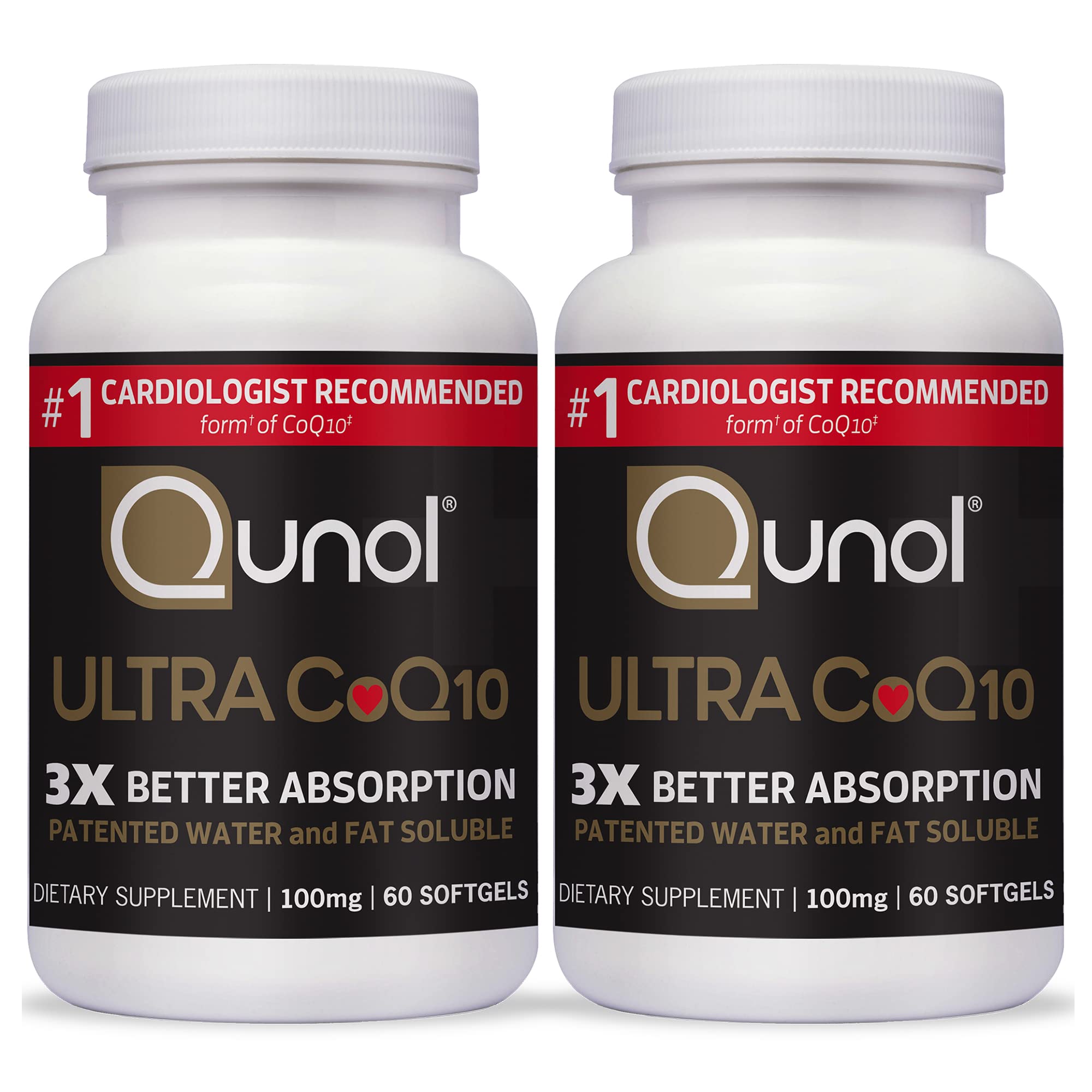 Qunol CoQ10 100mg Softgels Ultra 3X Better Absorption Coenzyme Q10
