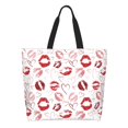 thumbnail image 1 of Disketp Red Lips Bolsa Tote Estampada para Mujer, Bolso de Hombro y de Mano para Compras y Viajes, 1 of 8