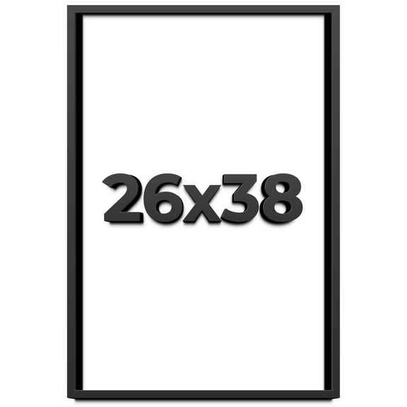 26x38 Shadow Box Frame Black | 1 inches Deep Real Wood Contemporary Shadowbox Display Frame | UV