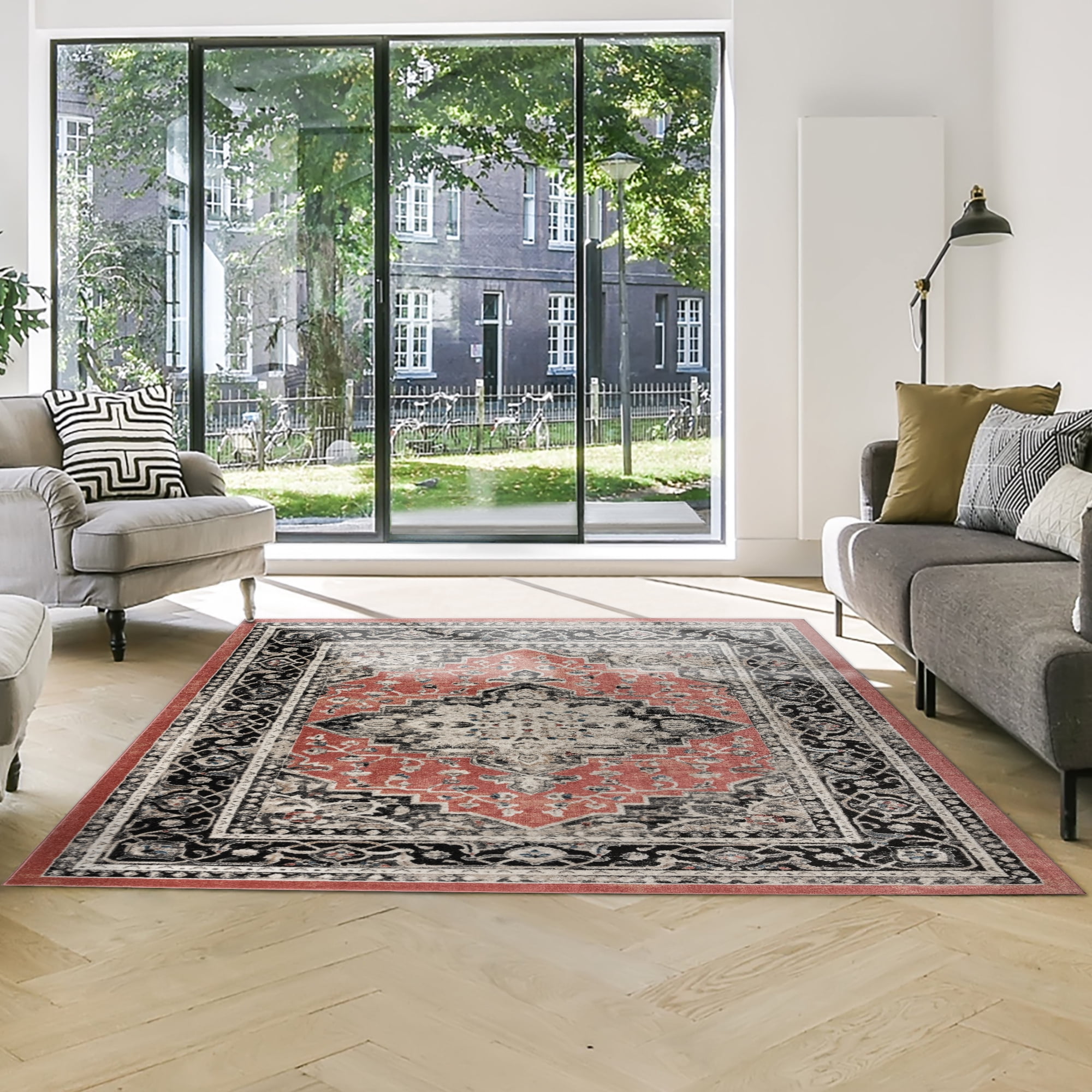 Gertmenian Heirloom Fluer Traditional Oriental Rose Indoor Area Rug, 5x7