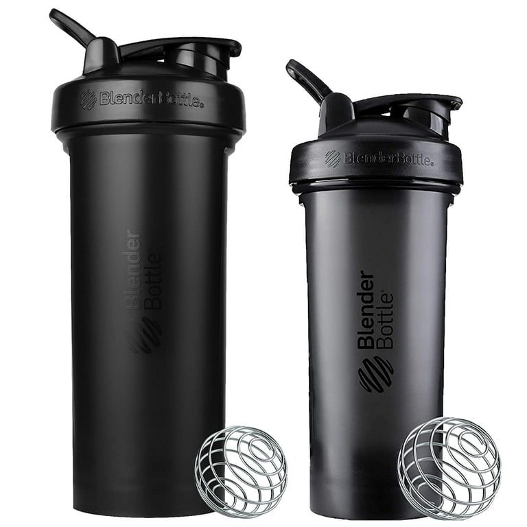 BlenderBottle Classic Shaker Bottle Perfect for Protein Shakes and Pre  Workout, 28-Ounce (2 Pack), Clear/Black