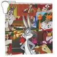 thumbnail image 1 of Cortina de ducha de tela de poliéster impermeable Bugs Bunny, decoración de baño, kit de cortina de ducha con ganchos, 72 x 72 pulgadas, 1 of 8