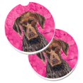 thumbnail image 1 of Pink German Shorthaired Pointer Set of 2 Cup Holder Car Coaster, 1 of 1