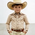 thumbnail image 2 of RMGVDSD Boys Western Cowboy Shirt With Print Long Sleeve Button Down Shirts For Kids Retro Casual Regular Fit Shirts Tops 8-9 Years, 2 of 4