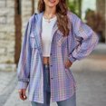 thumbnail image 1 of Abrigos con capucha y bolsillo, ajuste holgado, chaqueta abierta frontal para mujer, traje diario con hombros caídos, 1 of 8