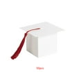 thumbnail image 1 of maskred 50pcs Hat Cap Graduation Candy Box Gift Cookie Party Wedding Children's white, 1 of 6