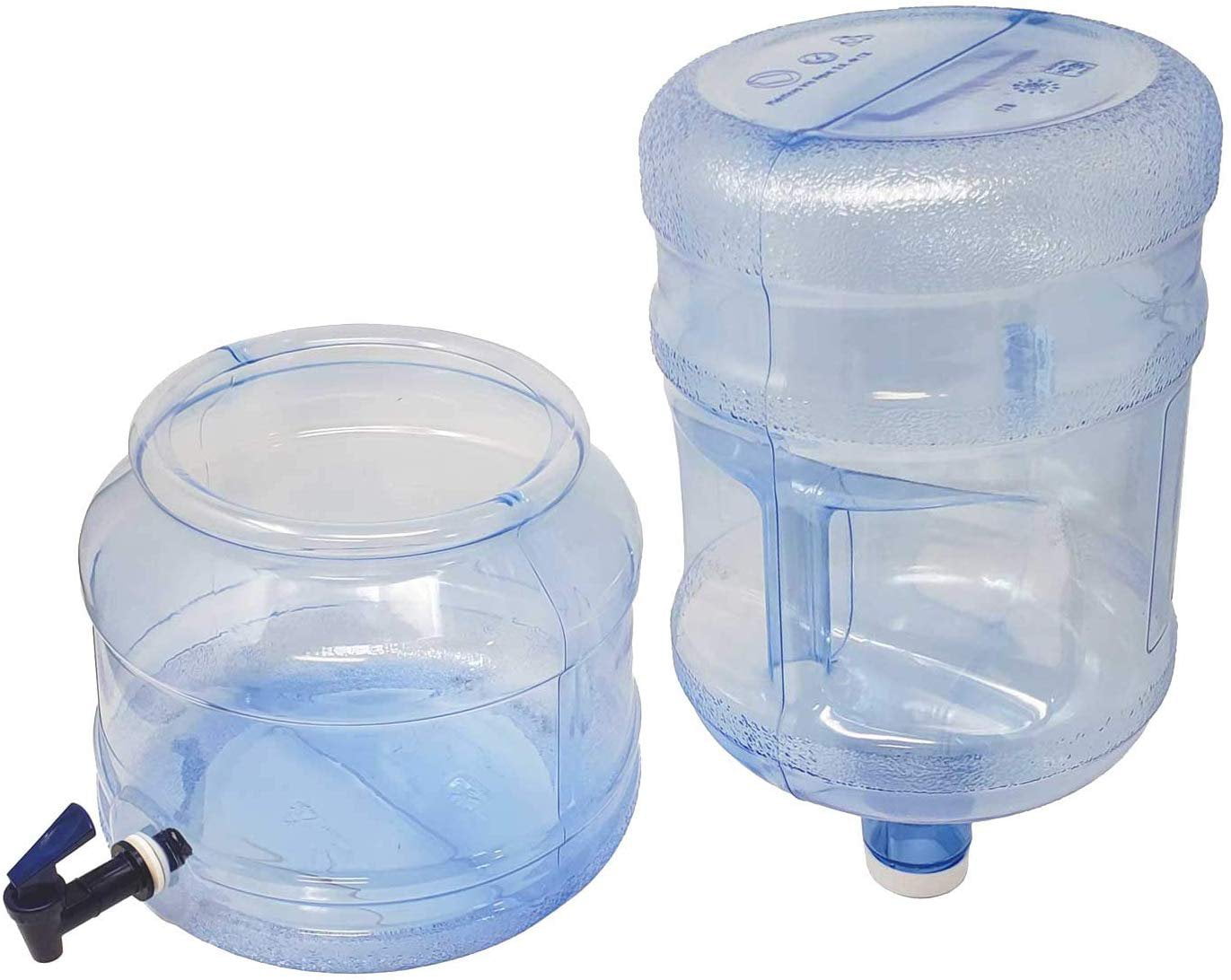 For Countertops or Stands Complete Set BPA FREE Water Dispenser Base with Spigot & 3 Gallon Water Bottle Set Transparent Blue 