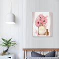 thumbnail image 3 of COMIO Canvas Wall Art Glam Perfume Pictures Wall Decor Pink Flowers And Gold Canvas Wall Art Girl Home Decor For Bedroom Wall Bathroom Room Decor, 3 of 4