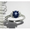 thumbnail image 2 of thejewelryart Sterling Silver 3.25 ct Blue Star Sapphire Ring Timeless Elegant Wedding Jewelry Stunning Star Effect Ring for Women Silver 8.5, 2 of 5