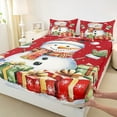 thumbnail image 3 of Castle Fairy Kids Children Xmas Snowman Twin Sheet Sets 3pcs,Merry Christmas Gifts Twin Fitted Sheet Microfiber,Happy New Year Breathable Flat Sheet,Ultra Soft Home Decor, 3 of 7