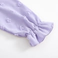 thumbnail image 4 of HCNTES Girls Casual Dresses Adorable Lavender Swiss Dot Long Sleeve Swing Dress for Daily Wear, 4 of 7