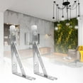 thumbnail image 1 of Triangular Shelf Bracket  Drawing Treatment Stable Triangular Support, 2Pcs Stainless Steel Support, for Stores, Workshops, Backyard, Trailer,, 1 of 7