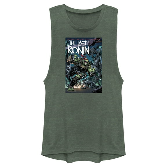 Junior's Teenage Mutant Ninja Turtles The Last Ronin Issue 2 Cover Festival Muscle Graphic Tee Pine Green Heather X Small