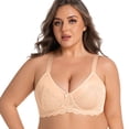 thumbnail image 4 of Oversize Wireless Bras for Women Seamless Plus Size Lounge No Underwire Suppportive Bust Jelly Bra Beige, 4 of 8