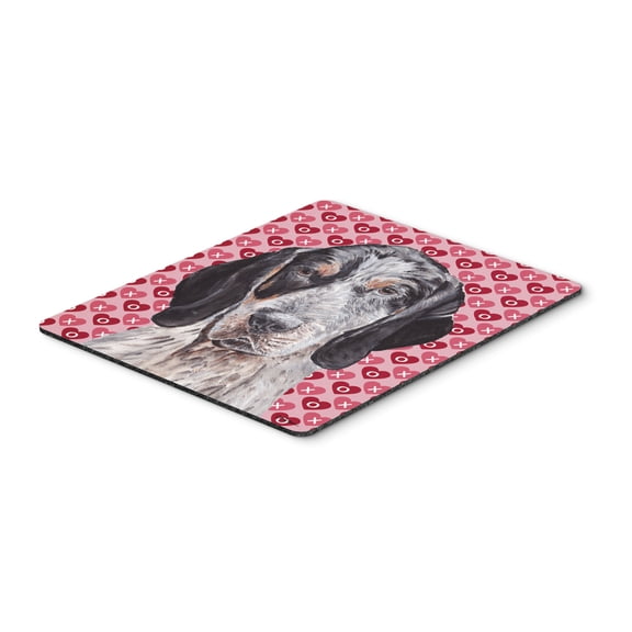 "Blue Tick Coonhound Hearts and Love Mouse Pad Hot Pad or Trivet"