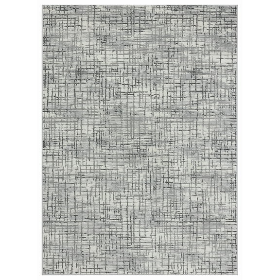 United Weavers Austin Area Rug 4540 20772 Eli Grey Lines Crosshatch 5' 3" x 7' 2" Rectangle