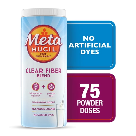Metamucil GLP-1 Friendly Clear Fiber Supplement, Unflavored, 75 Servings