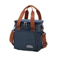 thumbnail image 1 of Bolsa bento engrosada y bolsa de aislamiento cuadrada de altura, bolsa de hielo portátil para exteriores, azul marino, 1 of 8