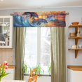 thumbnail image 4 of Dolphins Waves Sunlight Sea Curtain Valances Farmhouse Design Window Treatment Decor Blackout Rod Pocket for Windows Living Room Kitchen 54" x 18", 4 of 5
