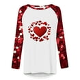 thumbnail image 4 of Summer Tops for Women Viikei Womens Sweatshirts with No Hood,Ladies Casual Valentine's Day Printed Pullover with Shoulder Sleeves Long Sleeved Round Neck TopShirt Red M, 4 of 5