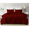thumbnail image 2 of DNG Creations 3 Piece Diamond Ruffle Comforter 100% Egyptian Cotton, 800TC - Solid Burgundy Colour - Super Soft 550 GSM All Season ( Oversized Queen - Size ), 2 of 6