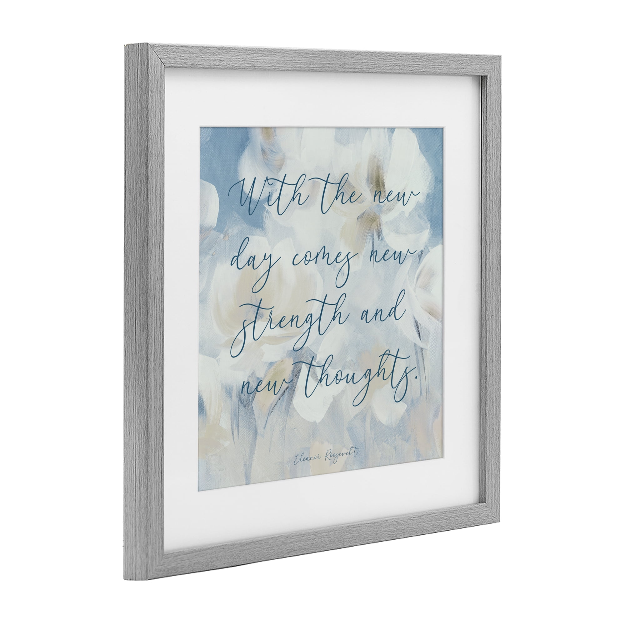 Stupell Industries Strength & New Thoughts Quote Gray Framed Print Under Glass, design by Lanie Loreth