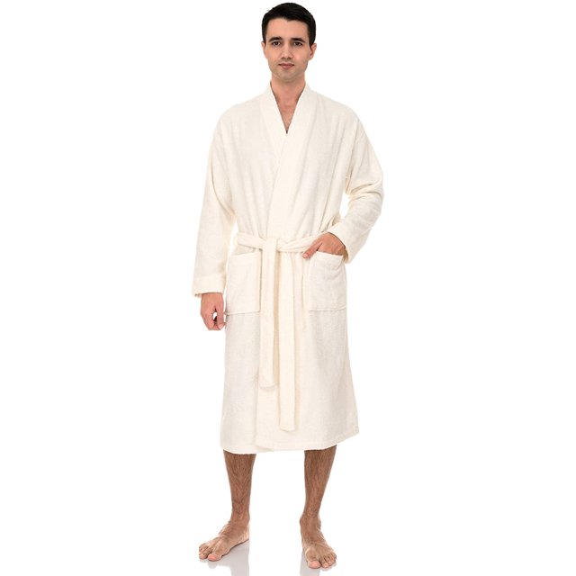 Men's Robe, Turkish Cotton Terry Kimono Bathrobe
