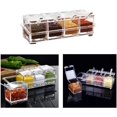 thumbnail image 3 of juego de caja de condimentos acrílicos, caja de almacenamiento de tarros de condimentos, vinagrera con tapa y 4 cucharas, utensilios de cocina JFHHH pequeña, 3 of 5