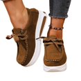 thumbnail image 5 of YOUYEDIAN Loafers for Women Fall Winter Versatile Comfortable Platform Heel Flats Square Toe Fashion Strap Design Slip On Shoes, 5 of 5