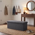 thumbnail image 7 of Nordic Hygge 43-Inch Folding Storage Ottoman Bench, Dark Gray, 7 of 7