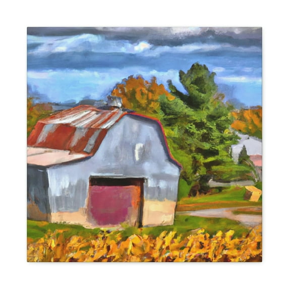 Rustic Barn in Moonlight - Canvas