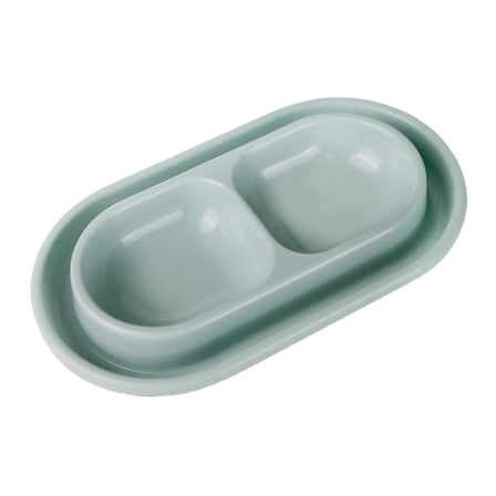 Cat Bowls for Food and Water Easy to Clean Ants Away Outside Pet Double Bowl Small Gray