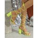 thumbnail image 4 of Women's Black Open Toe High Heels Sandals, Cross Strap Tie Up, Pointed Toe, Elegant And Comfortable, 4 of 4