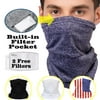 Reusable Neck Gaiter with Pocket, Breathable Cooling Face Mask Scarf, Washable Balaclavas, Purple Bandana for Men Women