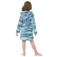 thumbnail image 4 of FORMRS Kids Bathrobe Unisex Hooded Robe Toddler Pajamas Sleepwear, Size 2-3T, Blue Watercolor Ocean Waves, 4 of 7