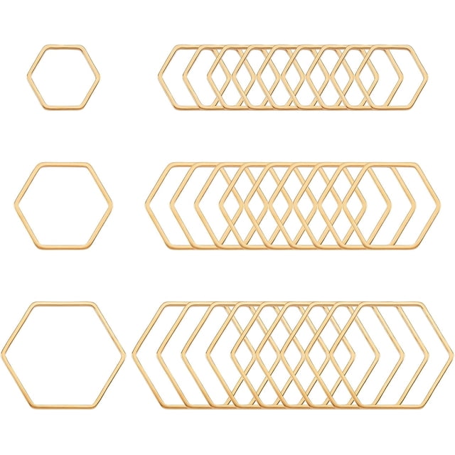 60 anillos de unión dorados en 3 tamaños, conectores de acero inoxidable 304, eslabones metálicos para joyería femenina.