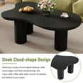 thumbnail image 4 of 44'' Cloud Coffee Table, Modern End Table with 1.5'' Thick Tabletop, Irregular Indoor Coffee Table with 3 Sturdy Support Legs for Living Room, Bedroom, Black, 4 of 9