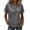 Gray, variant on Womens Half Button V Neck Henley Shirts Loose Fit Casual Summer Short Sleeve Solid Color Tunic Tops Trendy Side Buttons Split Slit Blouses