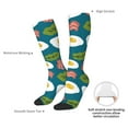 thumbnail image 5 of Knee High Socks for Men and Women, Cartoon Bacon Omelette Print Althletic Compression Socks, Support Long Tube Socks for Outdoor Sport, Calf Socks, High Stockings for Women Men, 5 of 7