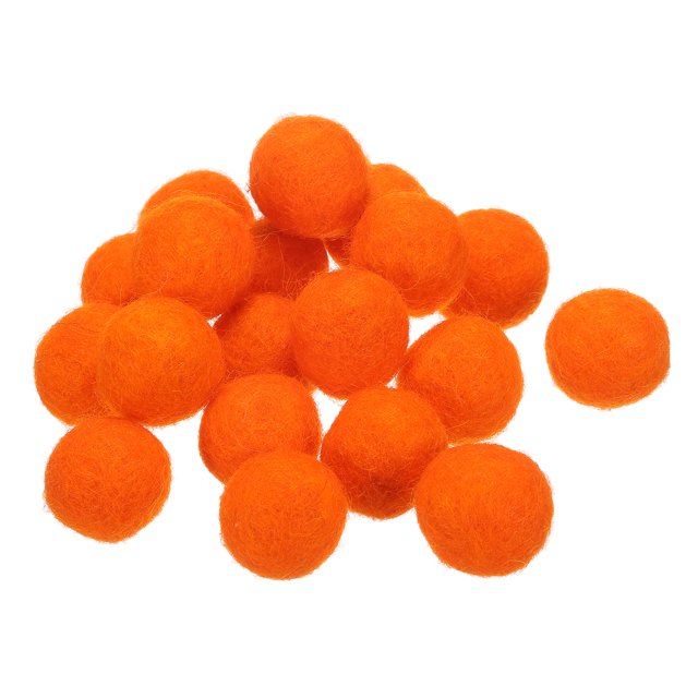 Unique Bargains Wool Felt Ball Beads Woolen Fabric 2cm 20mm Orange for Home Crafts 20Pcs