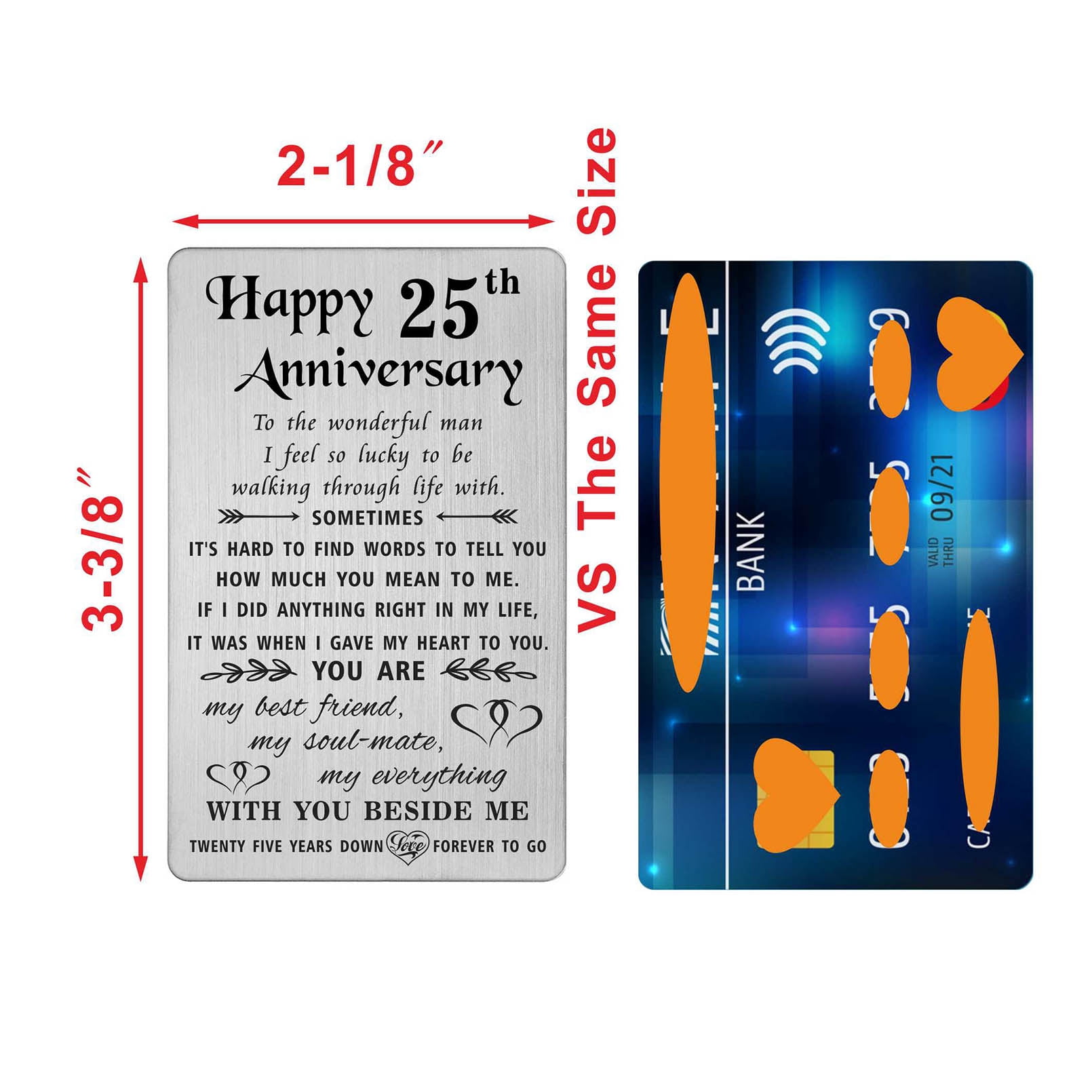 Funny 25th Anniversary Card For Husband - 25 Years Married Card For Him | Humorous Together Card Gift | 5x7 Inches